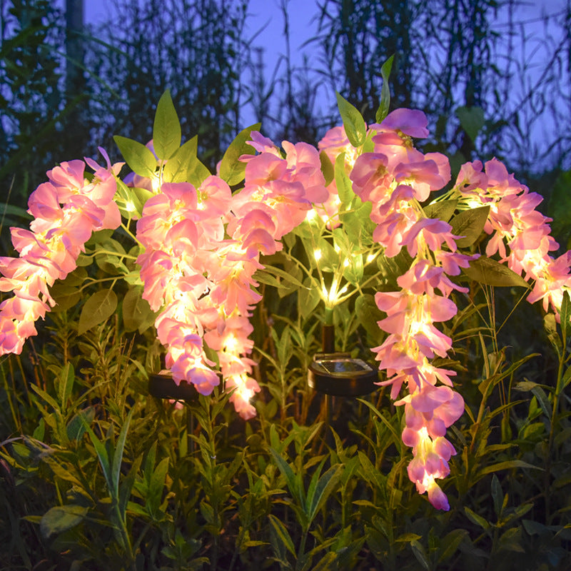 Solar Simulation Wisteria Flower Light Outdoor Waterproof Plug-in Light Solar Rainproof Garden Light Lawn Light