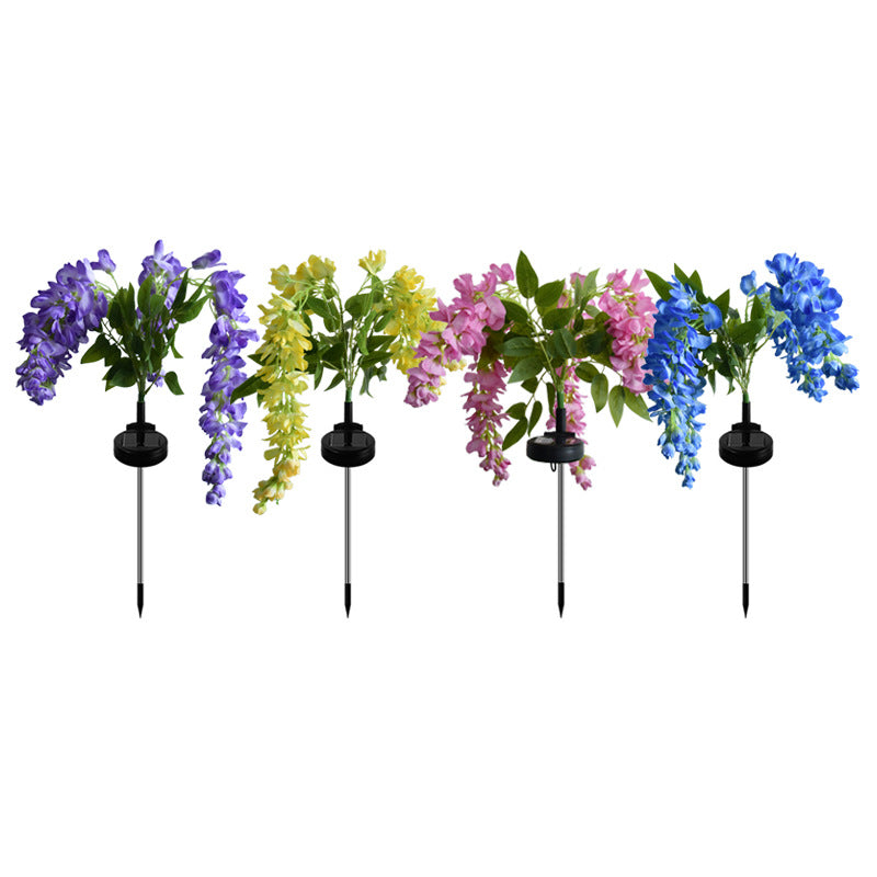 Solar Simulation Wisteria Flower Light Outdoor Waterproof Plug-in Light Solar Rainproof Garden Light Lawn Light