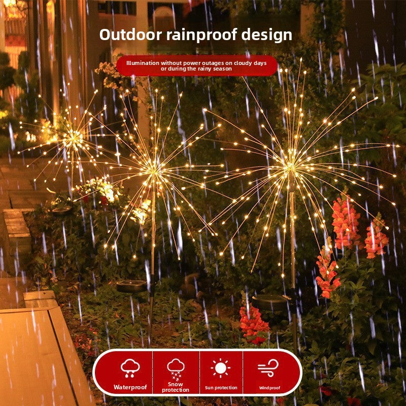 Solar garden lights, colorful lights, flower lights, gypsy copper wire lights, dandelion waterproof lights, outdoor light strips