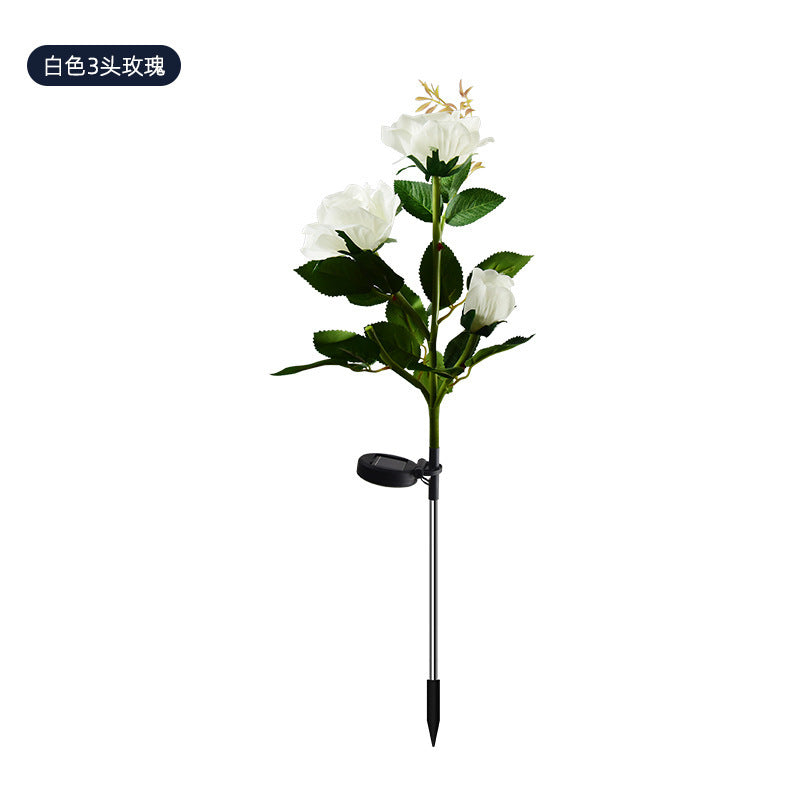 LED solar rose flower lamp simulation flower lamp garden lawn lamp outdoor floor lamp courtyard camping lamp