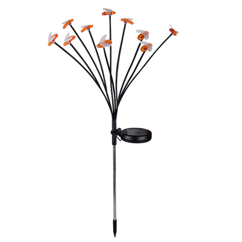 Solar Symphony Petal Bee Fiber Butterfly Floor Plug-in Outdoor Garden Mushroom Bee Floor Plug-in Lawn Light