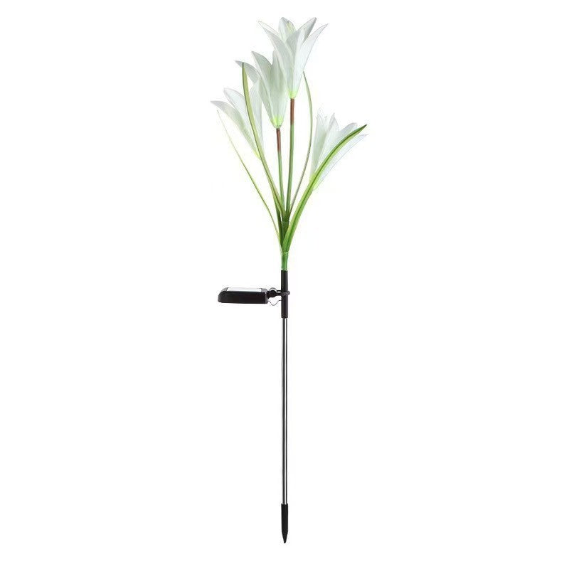 Outdoor led luminous flower solar simulation lily lamp lawn courtyard garden landscape work in progress lily flower lamp
