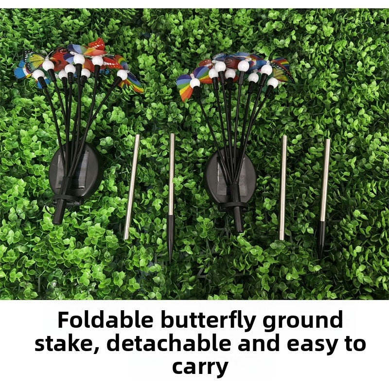 Solar Symphony Petal Bee Fiber Butterfly Floor Plug-in Outdoor Garden Mushroom Bee Floor Plug-in Lawn Light