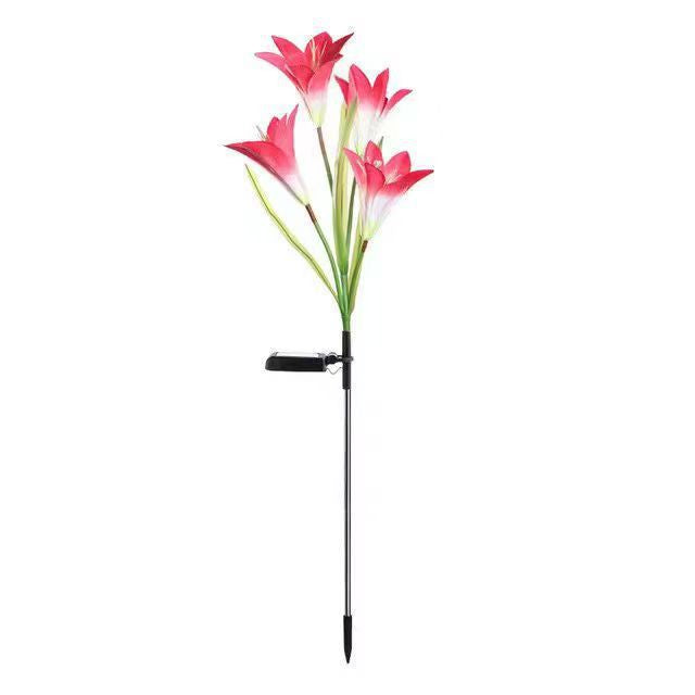 Outdoor led luminous flower solar simulation lily lamp lawn courtyard garden landscape work in progress lily flower lamp