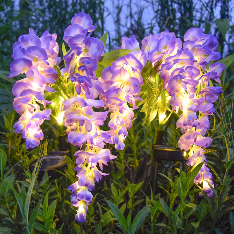 Solar Simulation Wisteria Flower Light Outdoor Waterproof Plug-in Light Solar Rainproof Garden Light Lawn Light