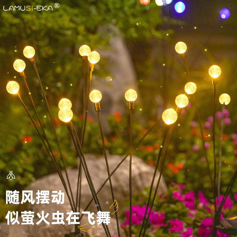 Solar Symphony Petal Bee Fiber Butterfly Floor Plug-in Outdoor Garden Mushroom Bee Floor Plug-in Lawn Light