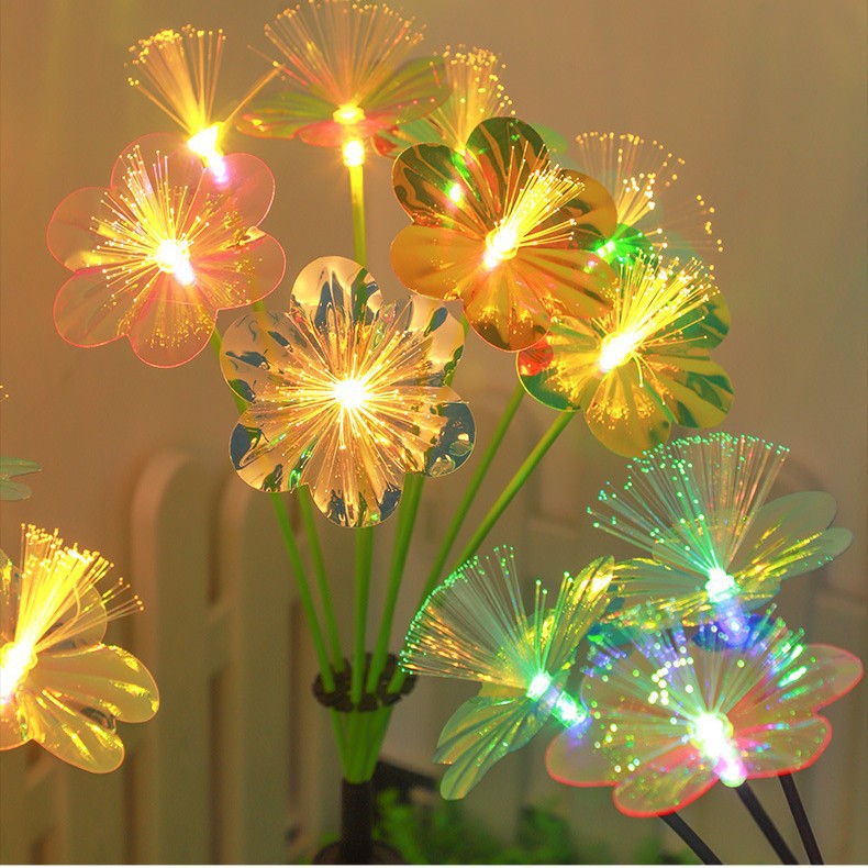 Solar Symphony Petal Bee Fiber Butterfly Floor Plug-in Outdoor Garden Mushroom Bee Floor Plug-in Lawn Light