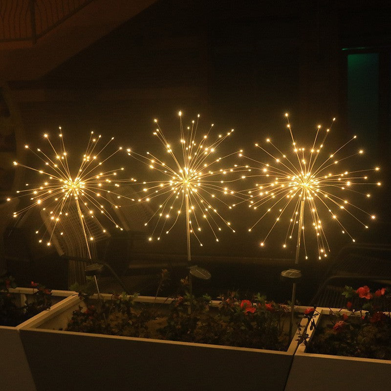 Solar garden lights, colorful lights, flower lights, gypsy copper wire lights, dandelion waterproof lights, outdoor light strips