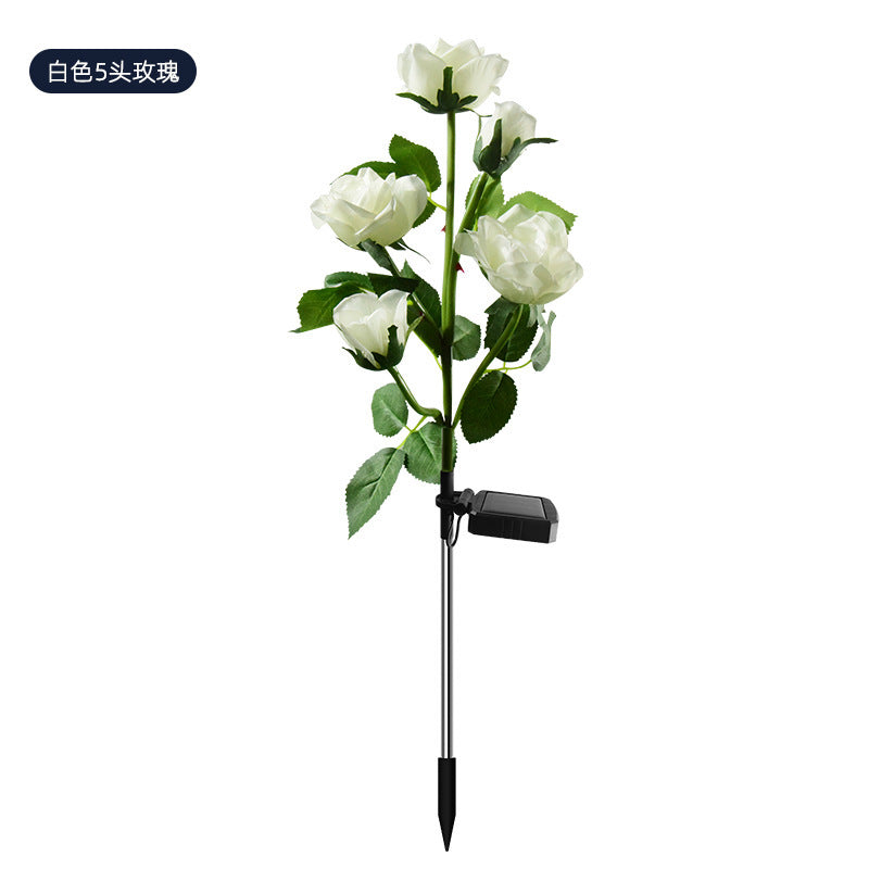 LED solar rose flower lamp simulation flower lamp garden lawn lamp outdoor floor lamp courtyard camping lamp